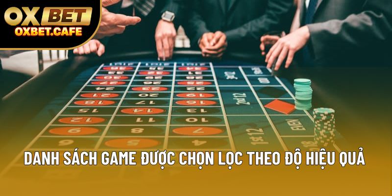 Danh sách game được chọn lọc theo độ hiệu quả